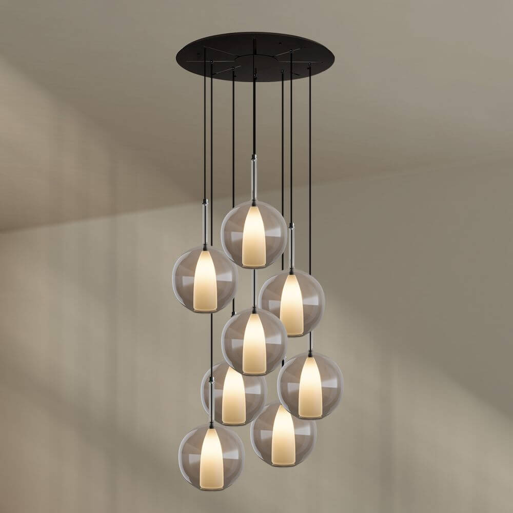 Bello Gallery Light | 8-Flame, Mouth-Blown Glass, Dimmable