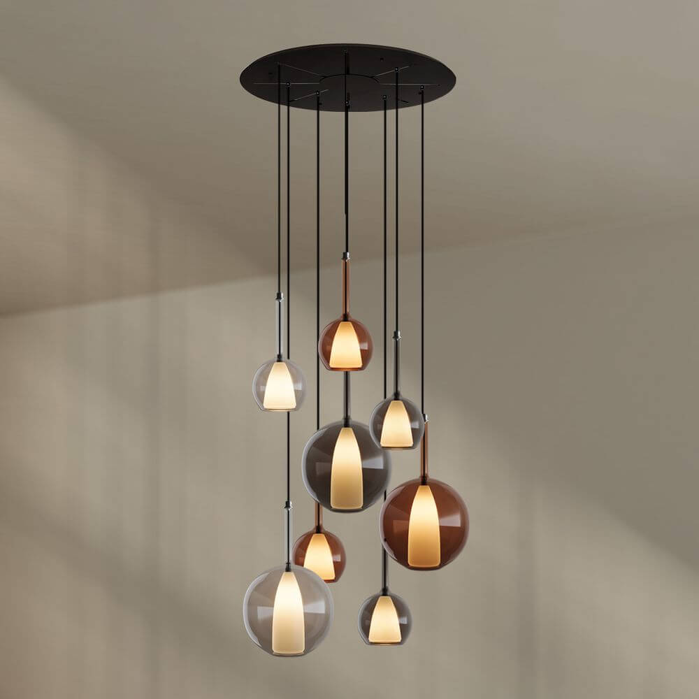 Bello Gallery Light | 8-Flame, Mouth-Blown Glass, Dimmable