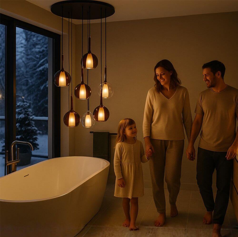 Bello Gallery Light | 8-Flame, Mouth-Blown Glass, Dimmable