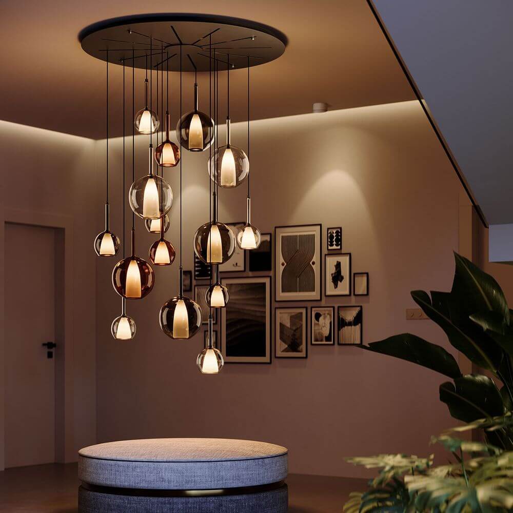 Bello Gallery Light | 8-Flame, Mouth-Blown Glass, Dimmable
