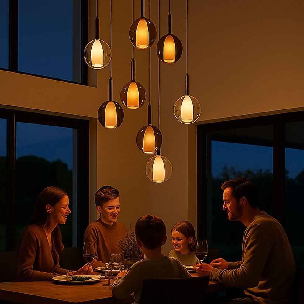 Bello Gallery Light | 8-Flame, Mouth-Blown Glass, Dimmable