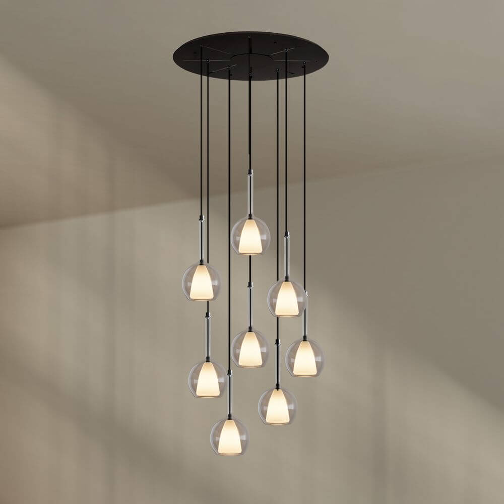 Bello Gallery Light | 8-Flame, Mouth-Blown Glass, Dimmable