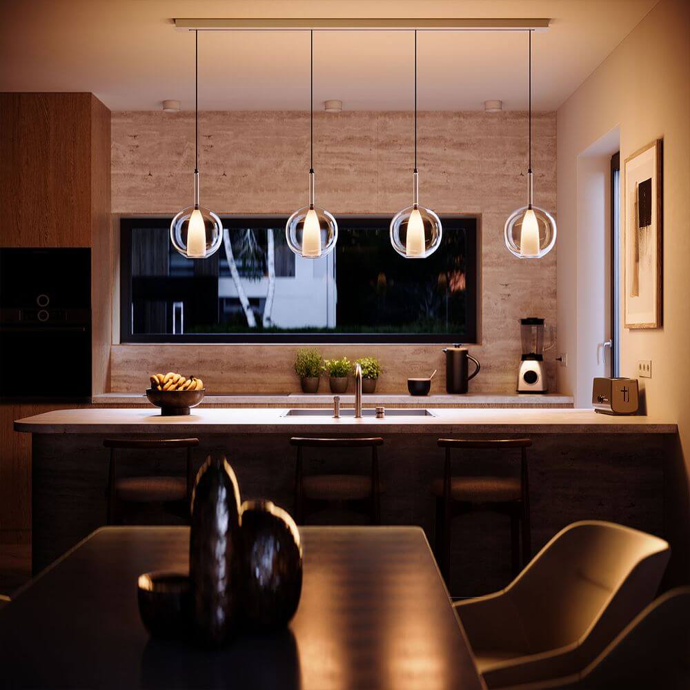 Bela Glass Pendant Light | Dimmable, 150cm Textile Cable