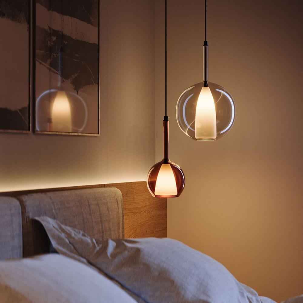 Bela Glass Pendant Light | Dimmable, 150cm Textile Cable