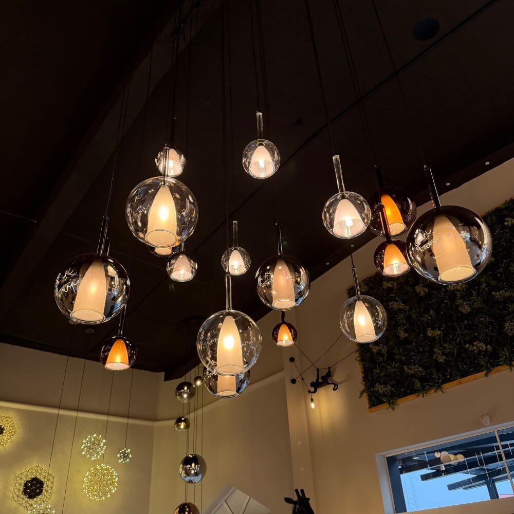 Bela Glass Pendant Light | Dimmable, 150cm Textile Cable