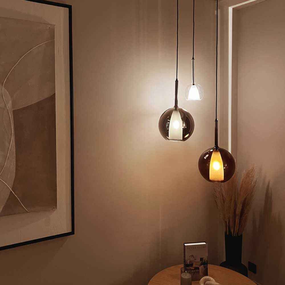 Bela Glass Pendant Light | Dimmable, 150cm Textile Cable