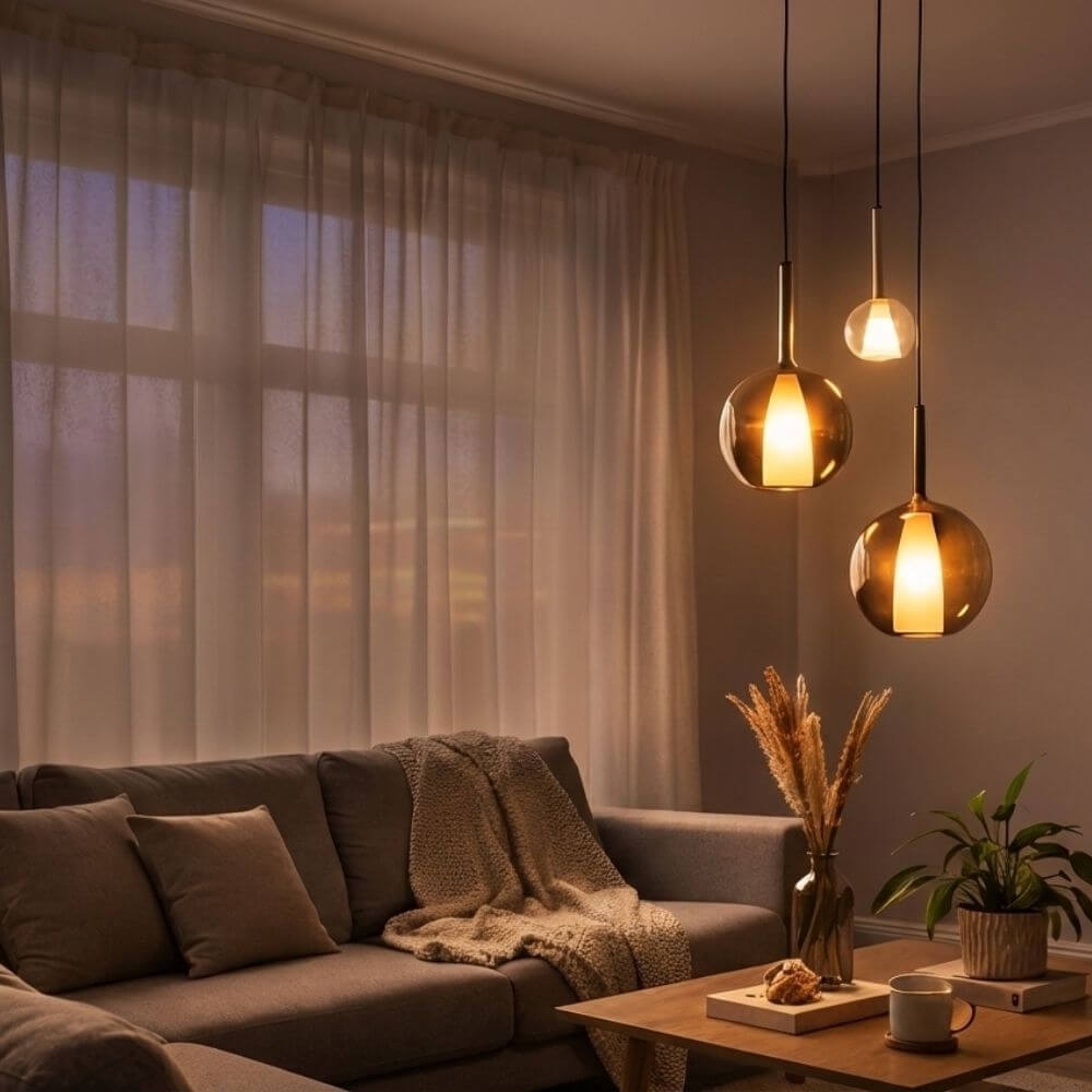 Bela Glass Pendant Light | Dimmable, 150cm Textile Cable