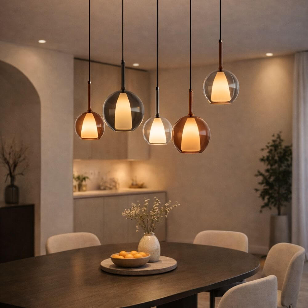Bela Glass Pendant Light | Dimmable, 150cm Textile Cable