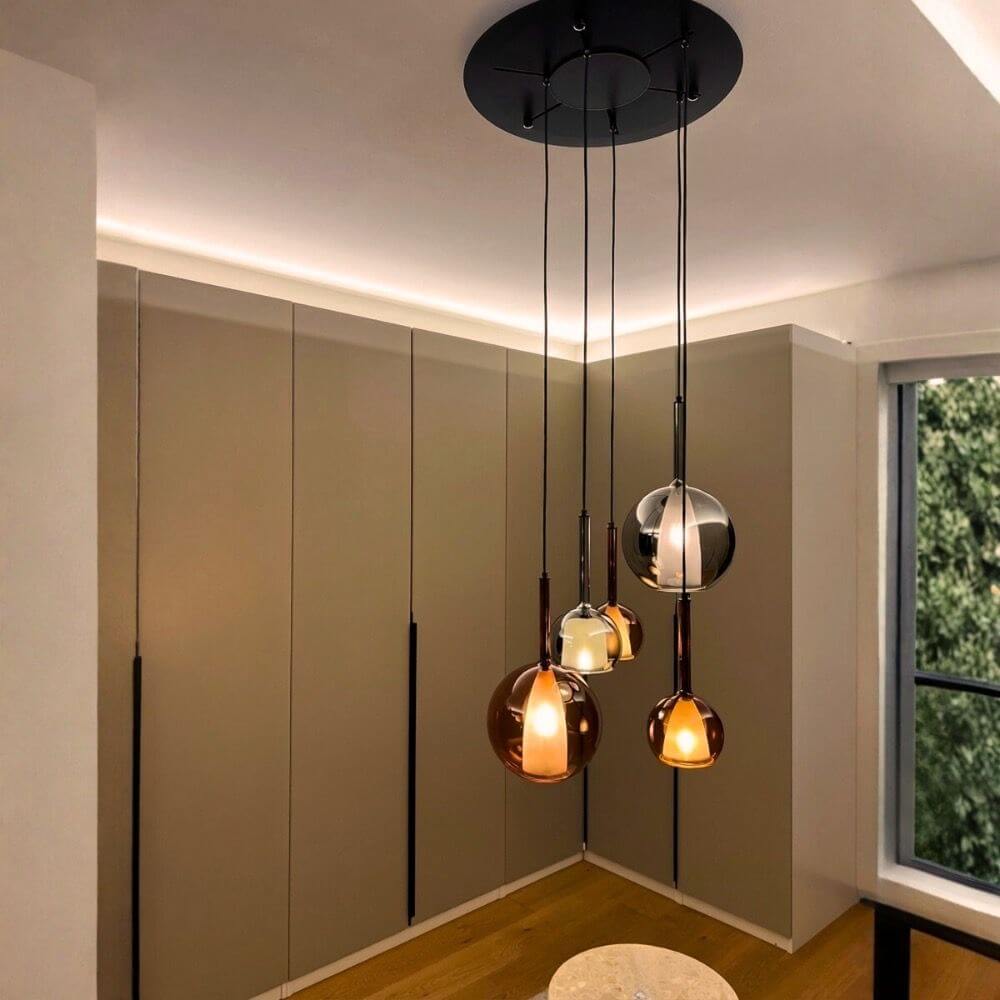 Bela Glass Pendant Light | Dimmable, 150cm Textile Cable