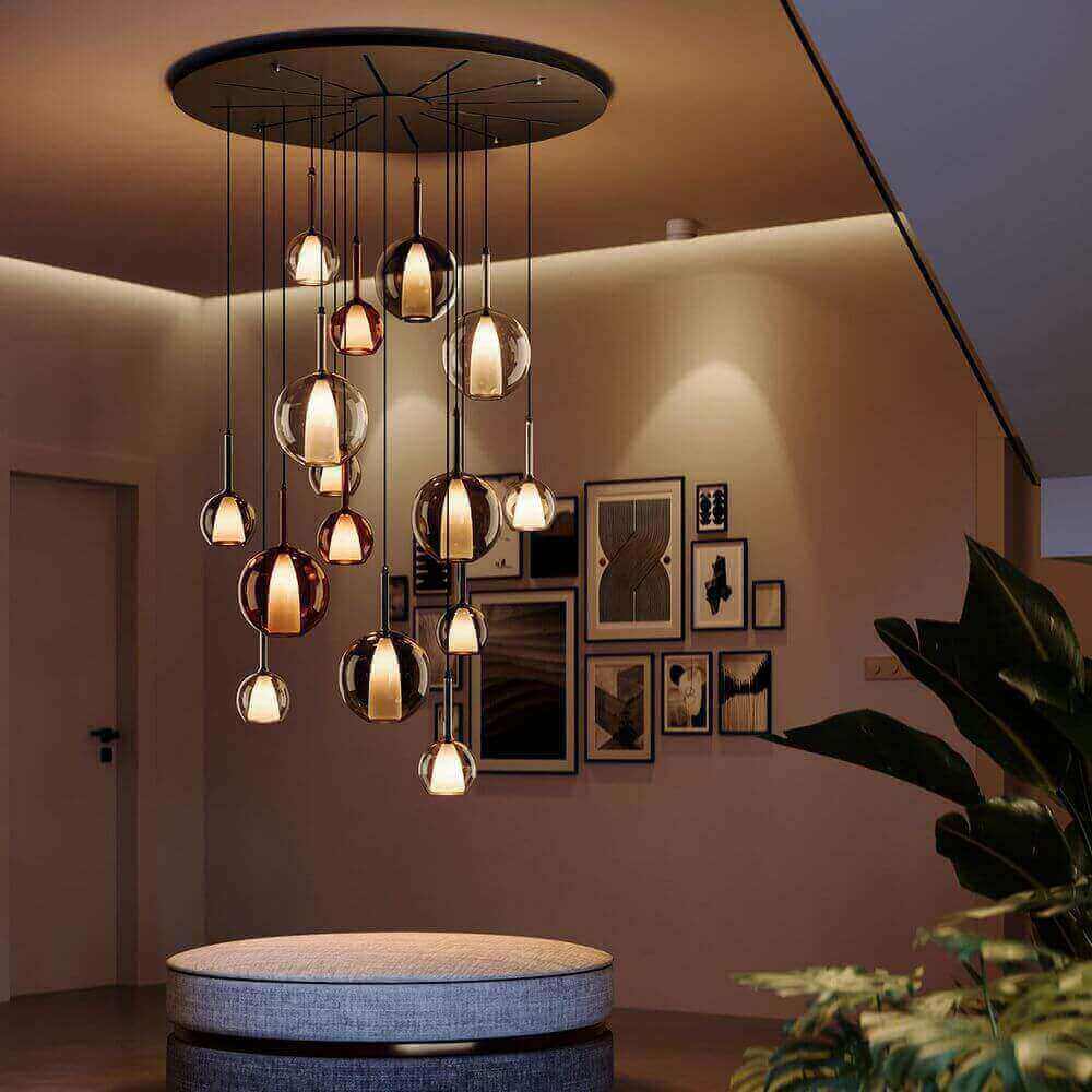 Bela Glass Pendant Light | Dimmable, 150cm Textile Cable