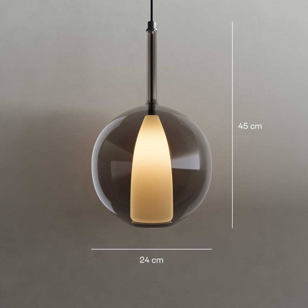 Bela Glass Pendant Light | Dimmable, 150cm Textile Cable