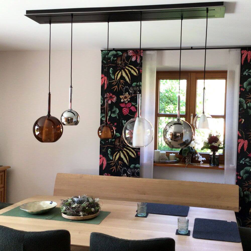 Bela Glass Pendant Light | Dimmable, 150cm Textile Cable