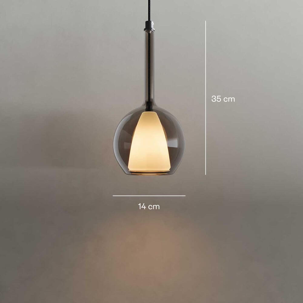Bela Glass Pendant Light | Dimmable, 150cm Textile Cable