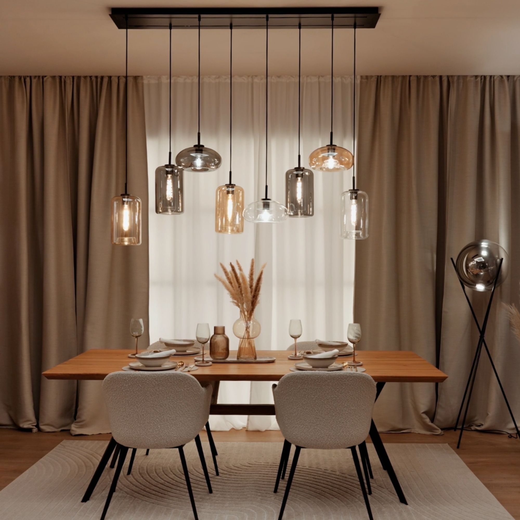 Bello Glass Pendant Light | Timeless Design, E27 Socket