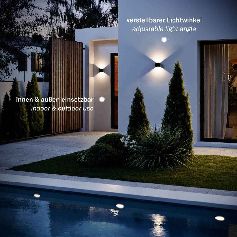 Brix LED Wall Lamp | Adjustable Light Flaps, Indoor & Outdoor IP44