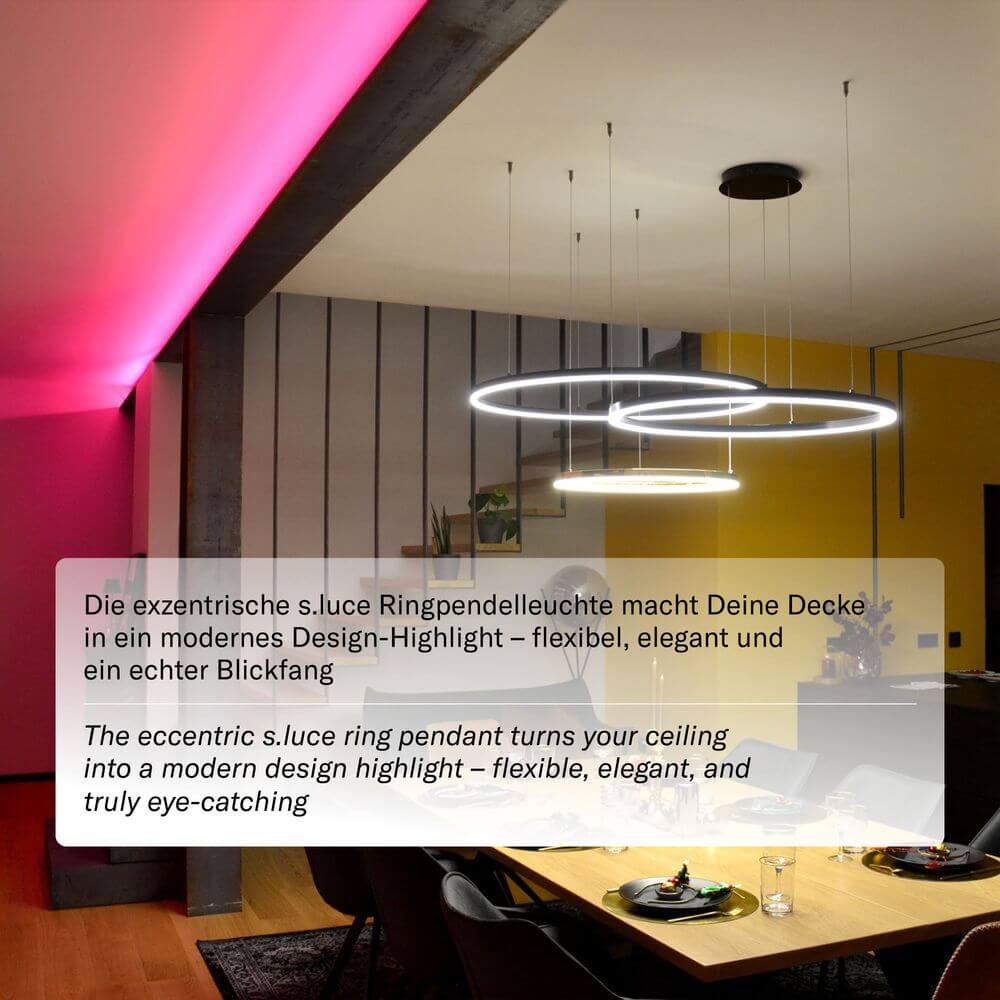 Bela LED Ring Pendant Light | Eccentric 3-Piece, Dimmable Design