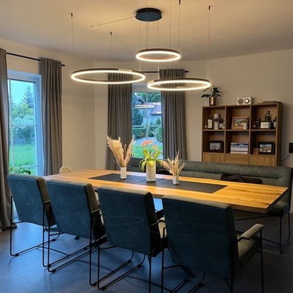 Bela LED Ring Pendant Light | Eccentric 3-Piece, Dimmable Design
