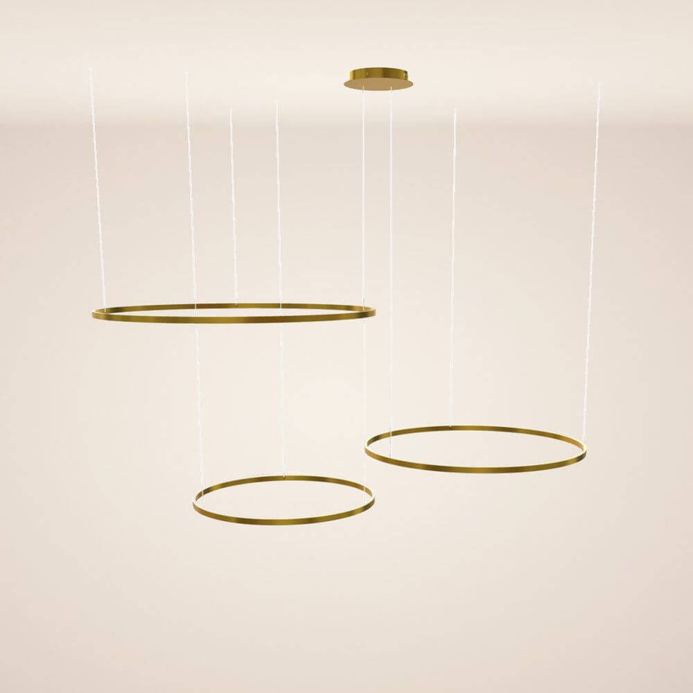 Bela LED Ring Pendant Light | Eccentric 3-Piece, Dimmable Design
