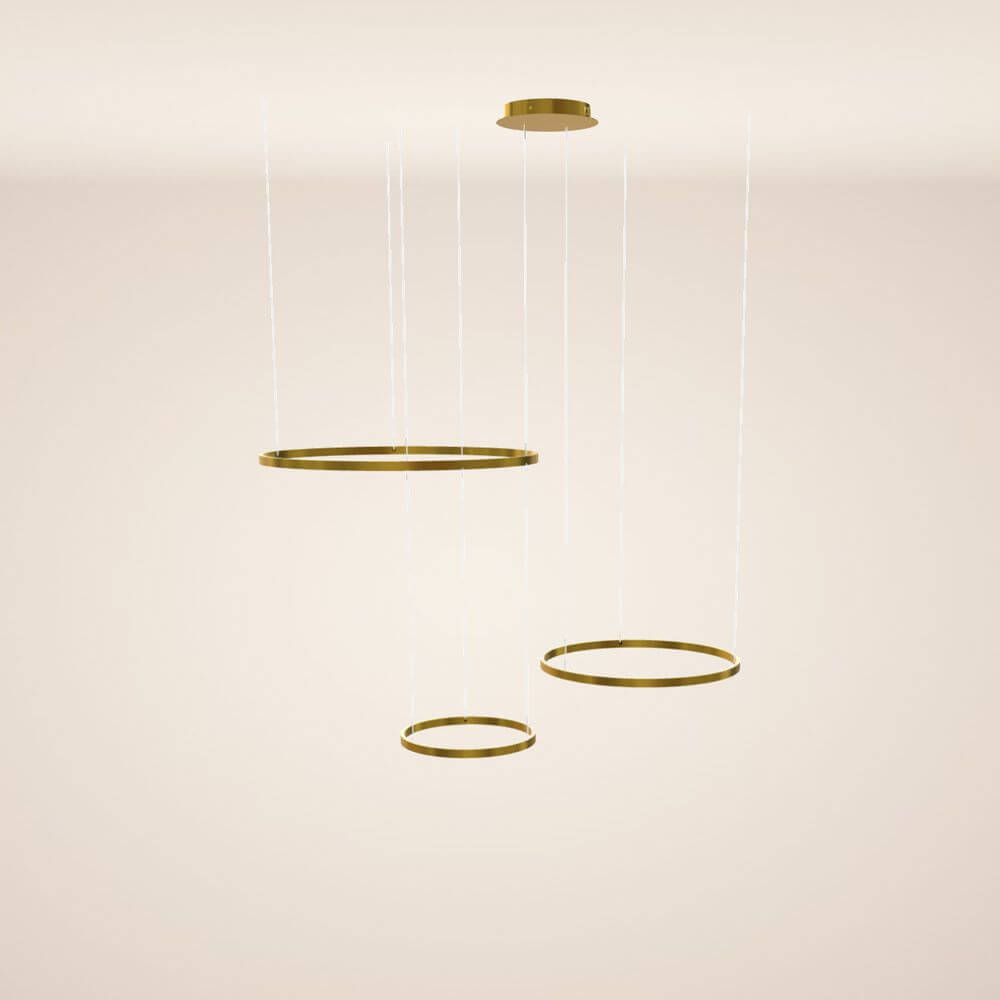 Bela LED Ring Pendant Light | Eccentric 3-Piece, Dimmable Design