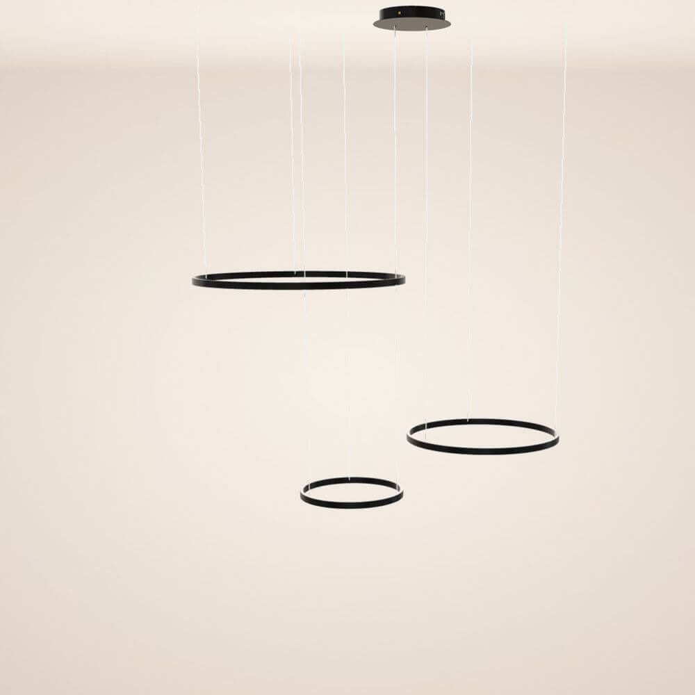 Bela LED Ring Pendant Light | Eccentric 3-Piece, Dimmable Design