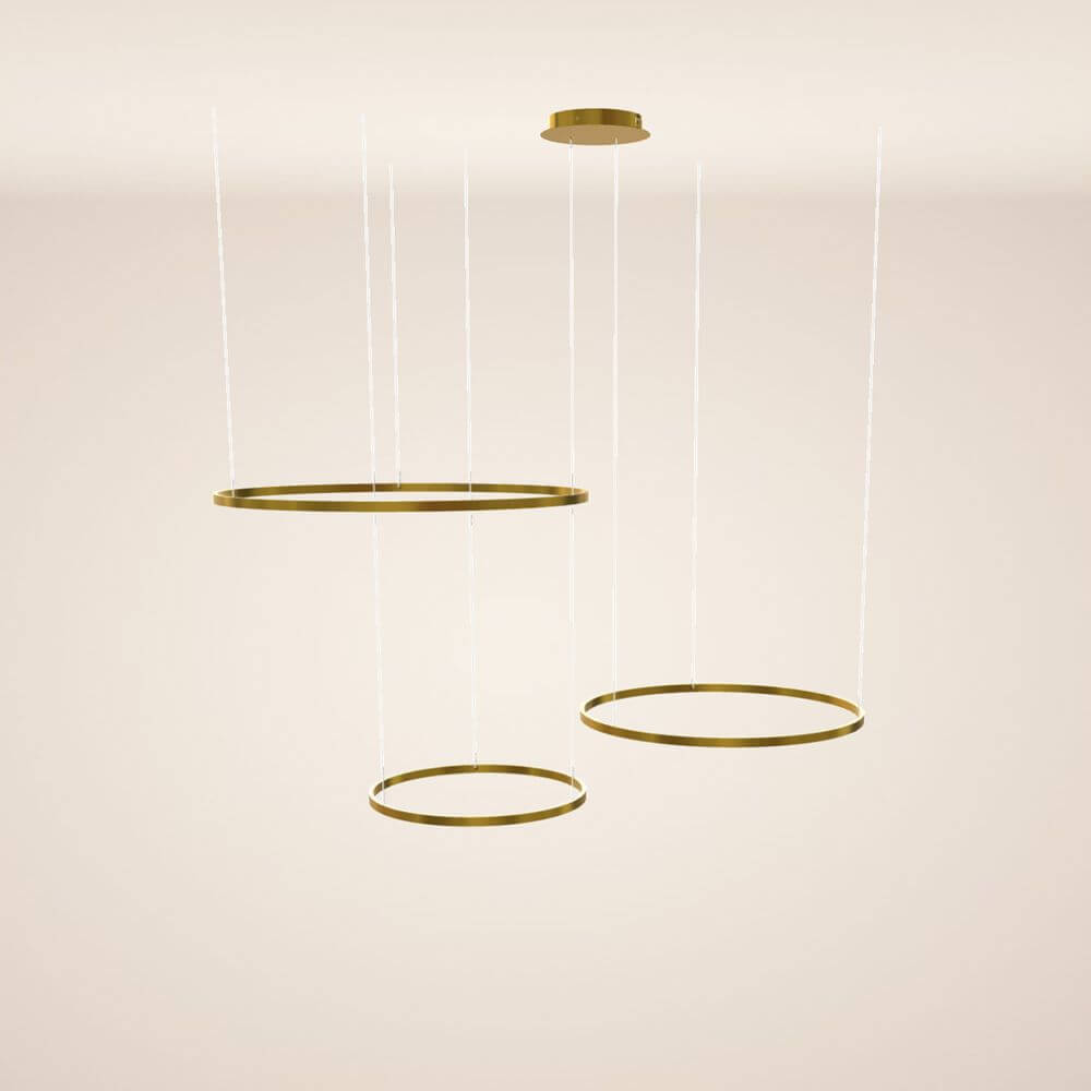 Bela LED Ring Pendant Light | Eccentric 3-Piece, Dimmable Design
