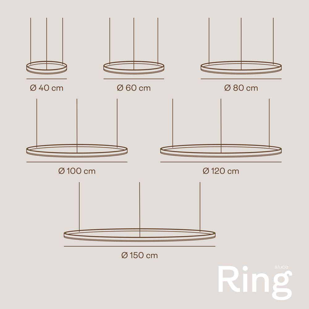 Bela LED Ring Pendant Light | Eccentric 3-Piece, Dimmable Design