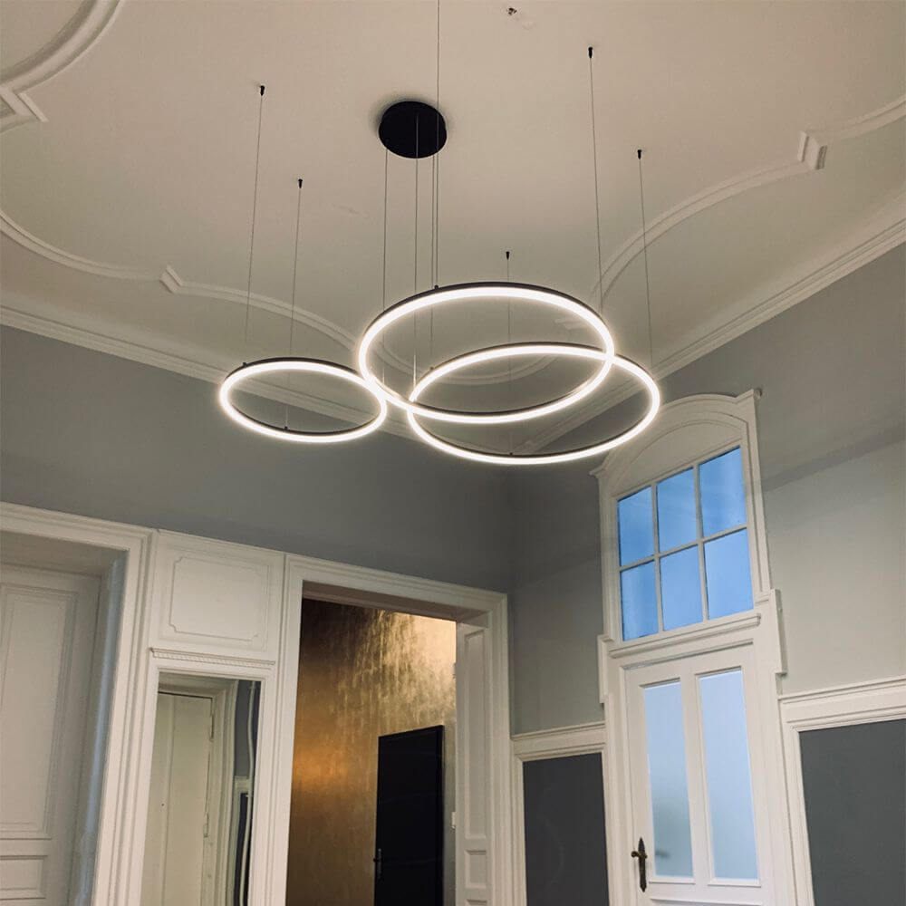Bela LED Ring Pendant Light | Eccentric 3-Piece, Dimmable Design