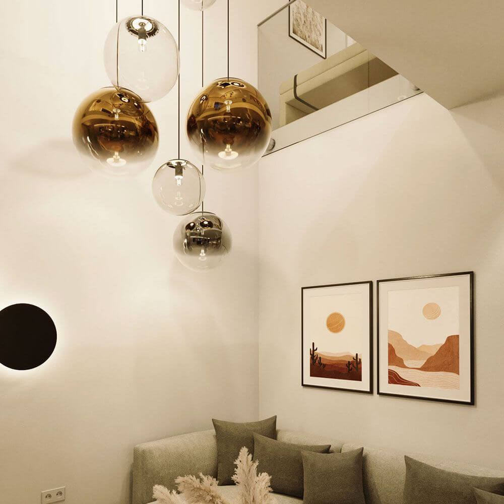 Brix Orb Modular Pendant Lamp | 8-Arm, Dimmable LED Spheres