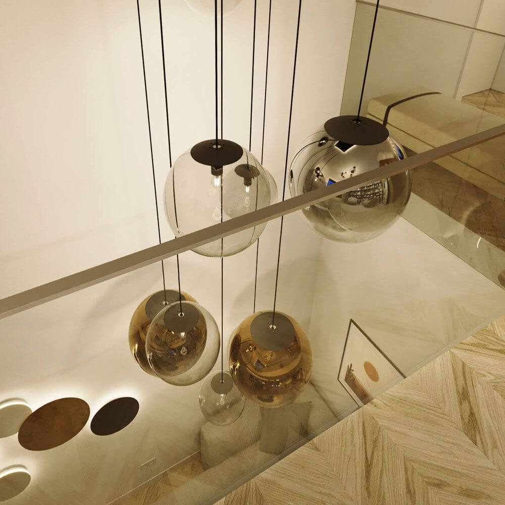 Brix Orb Modular Pendant Lamp | 8-Arm, Dimmable LED Spheres