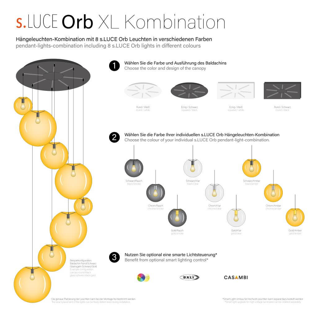 Bello Orb Pendant Light | 12-Flame, Customizable Glass Spheres
