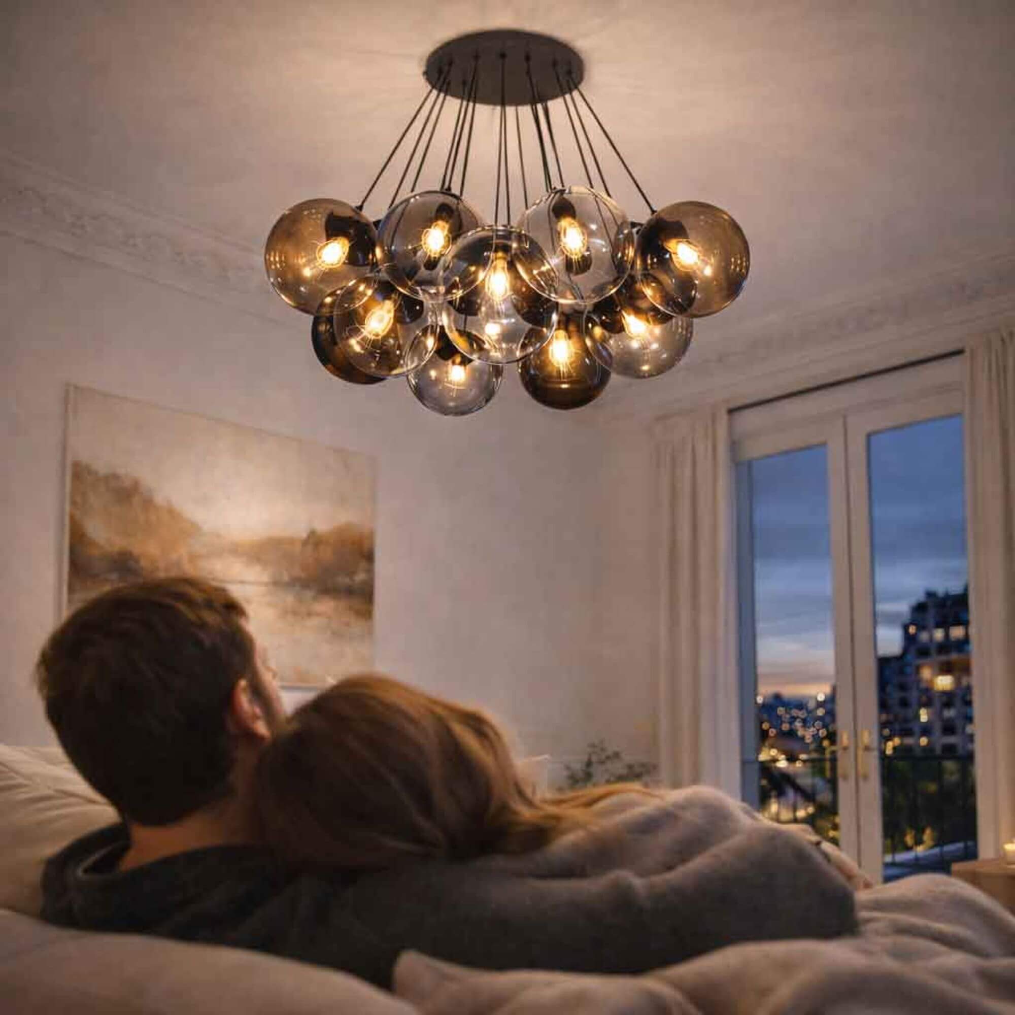 Bello Orb Cluster Pendant Light | 13-Bulb, Mouth-Blown Glass