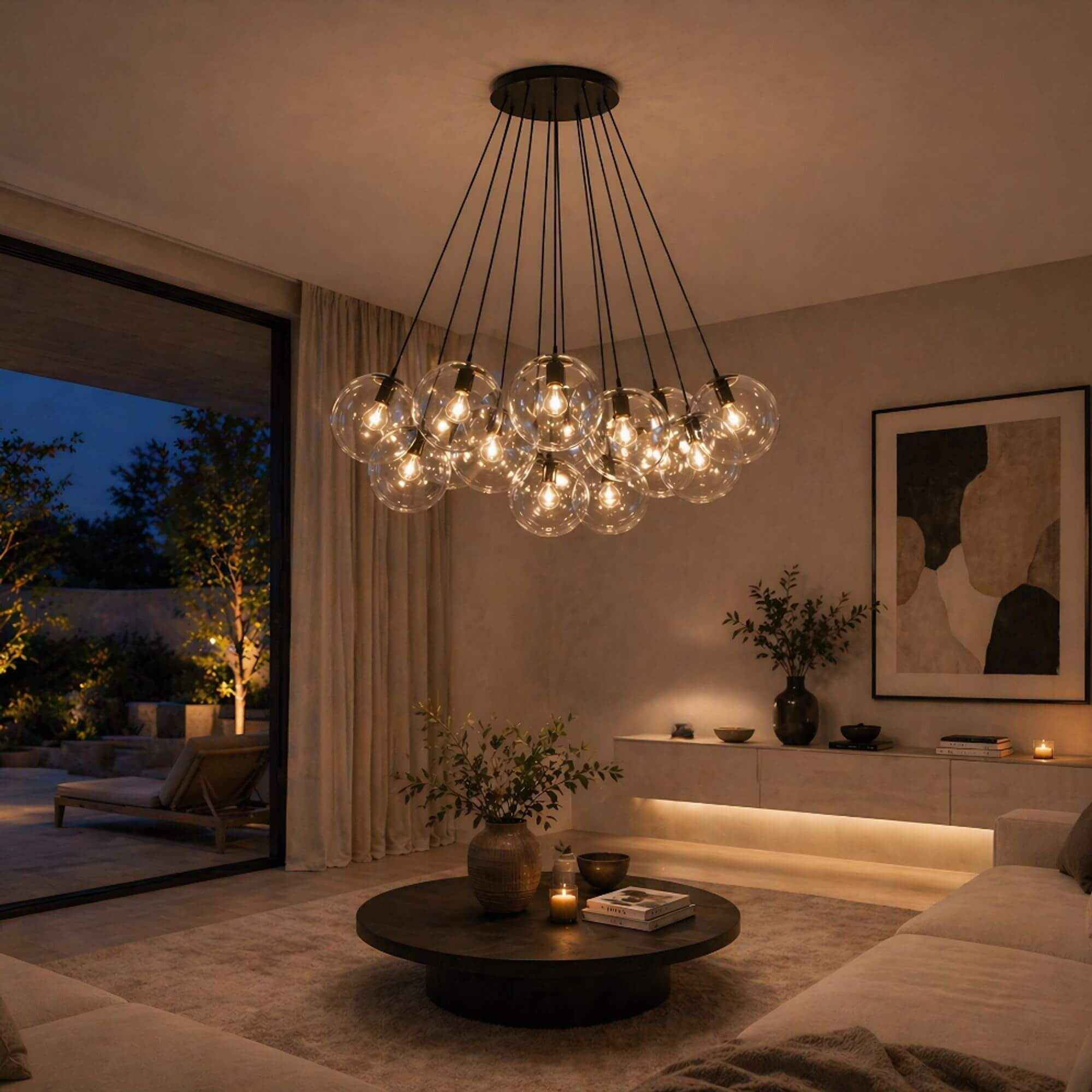 Bello Orb Cluster Pendant Light | 13-Bulb, Mouth-Blown Glass