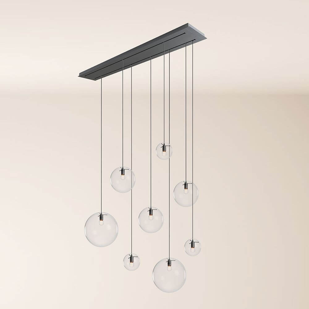 Bello Orb Pendant Lamp | 8-Flame, Customizable Glass Spheres