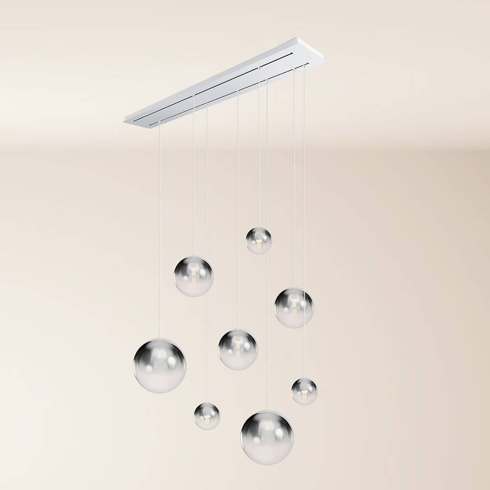 Bello Orb Pendant Lamp | 8-Flame, Customizable Glass Spheres