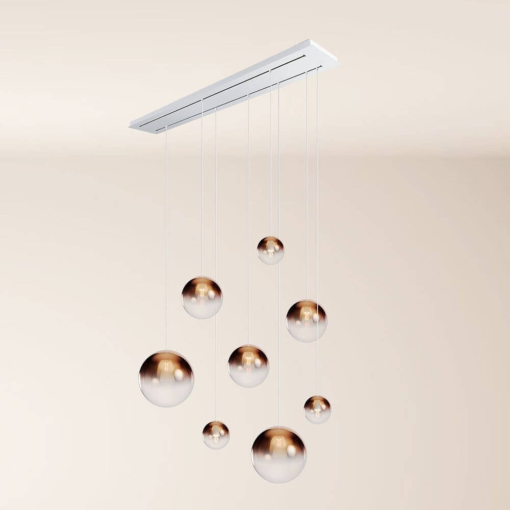 Bello Orb Pendant Lamp | 8-Flame, Customizable Glass Spheres