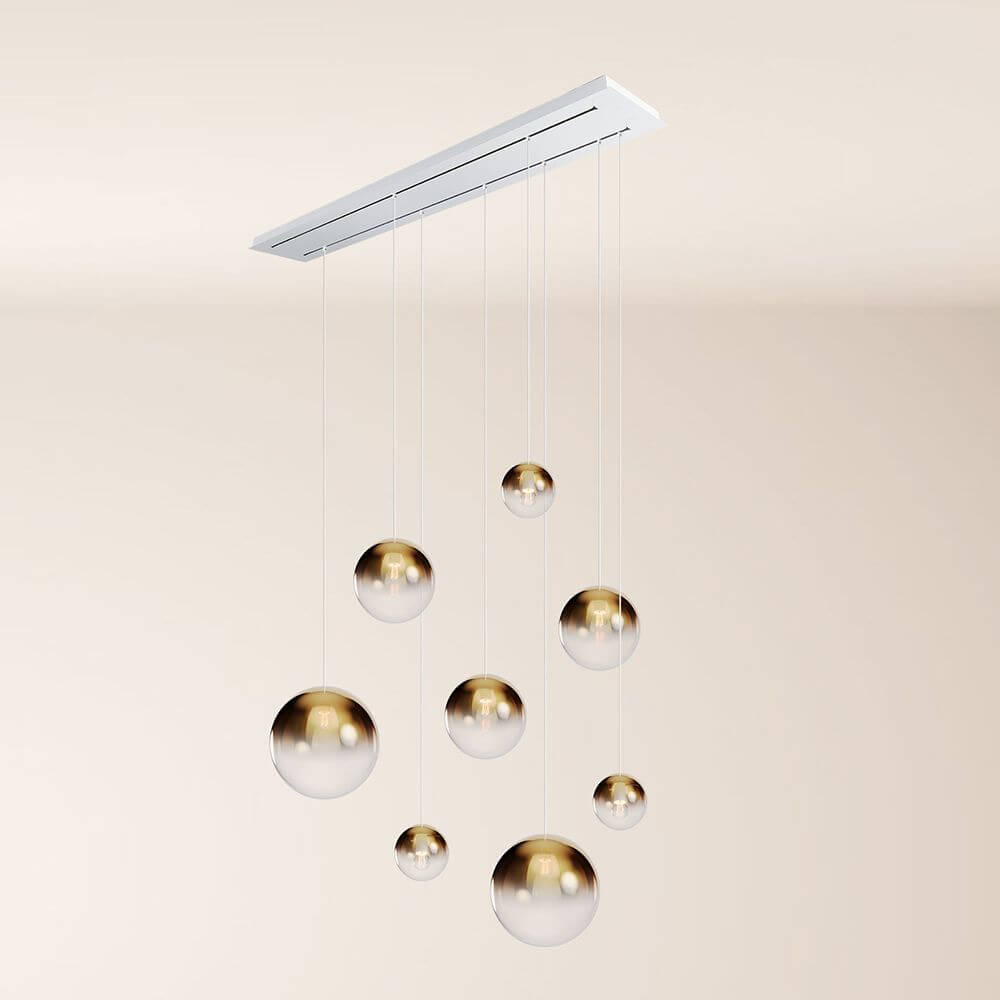 Bello Orb Pendant Lamp | 8-Flame, Customizable Glass Spheres