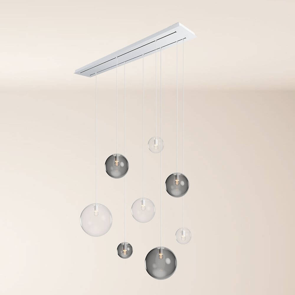 Bello Orb Pendant Lamp | 8-Flame, Customizable Glass Spheres