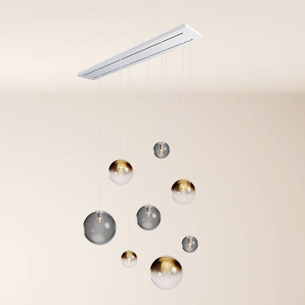 Bello Orb Pendant Lamp | 8-Flame, Customizable Glass Spheres