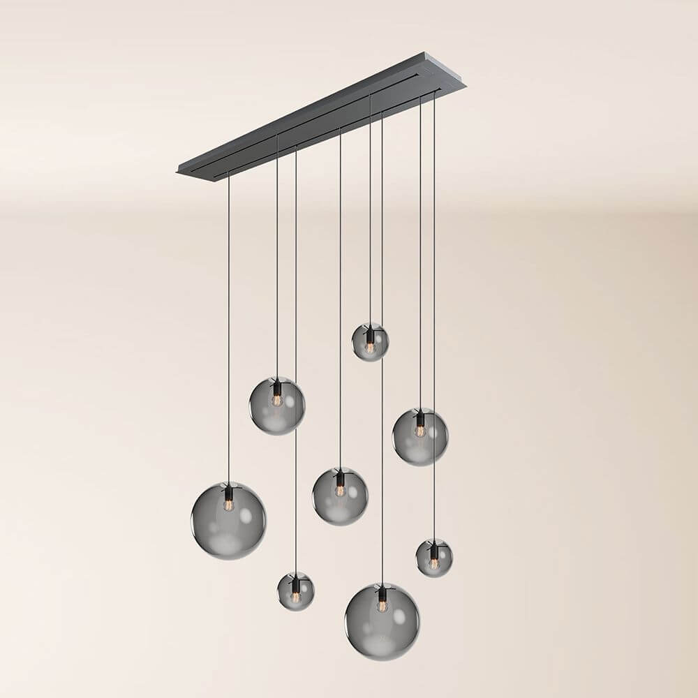 Bello Orb Pendant Lamp | 8-Flame, Customizable Glass Spheres