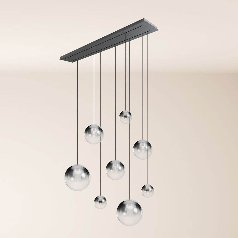 Bello Orb Pendant Lamp | 8-Flame, Customizable Glass Spheres