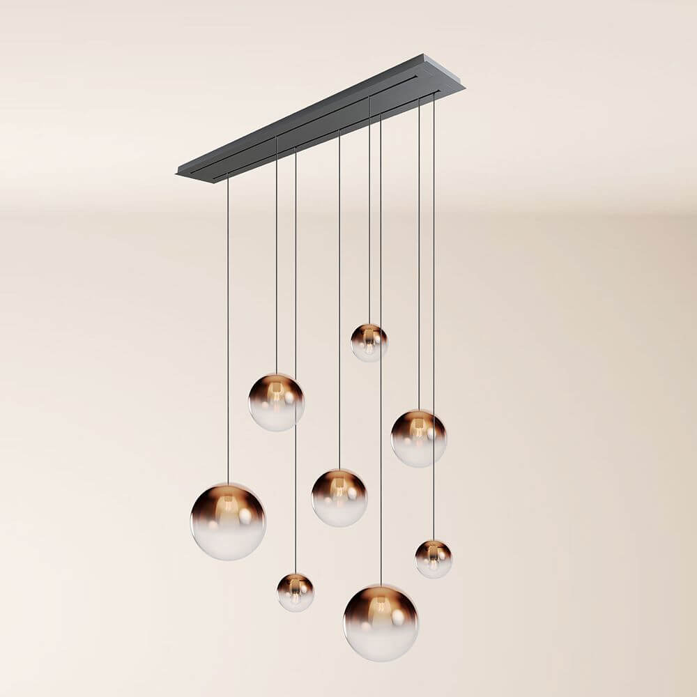 Bello Orb Pendant Lamp | 8-Flame, Customizable Glass Spheres