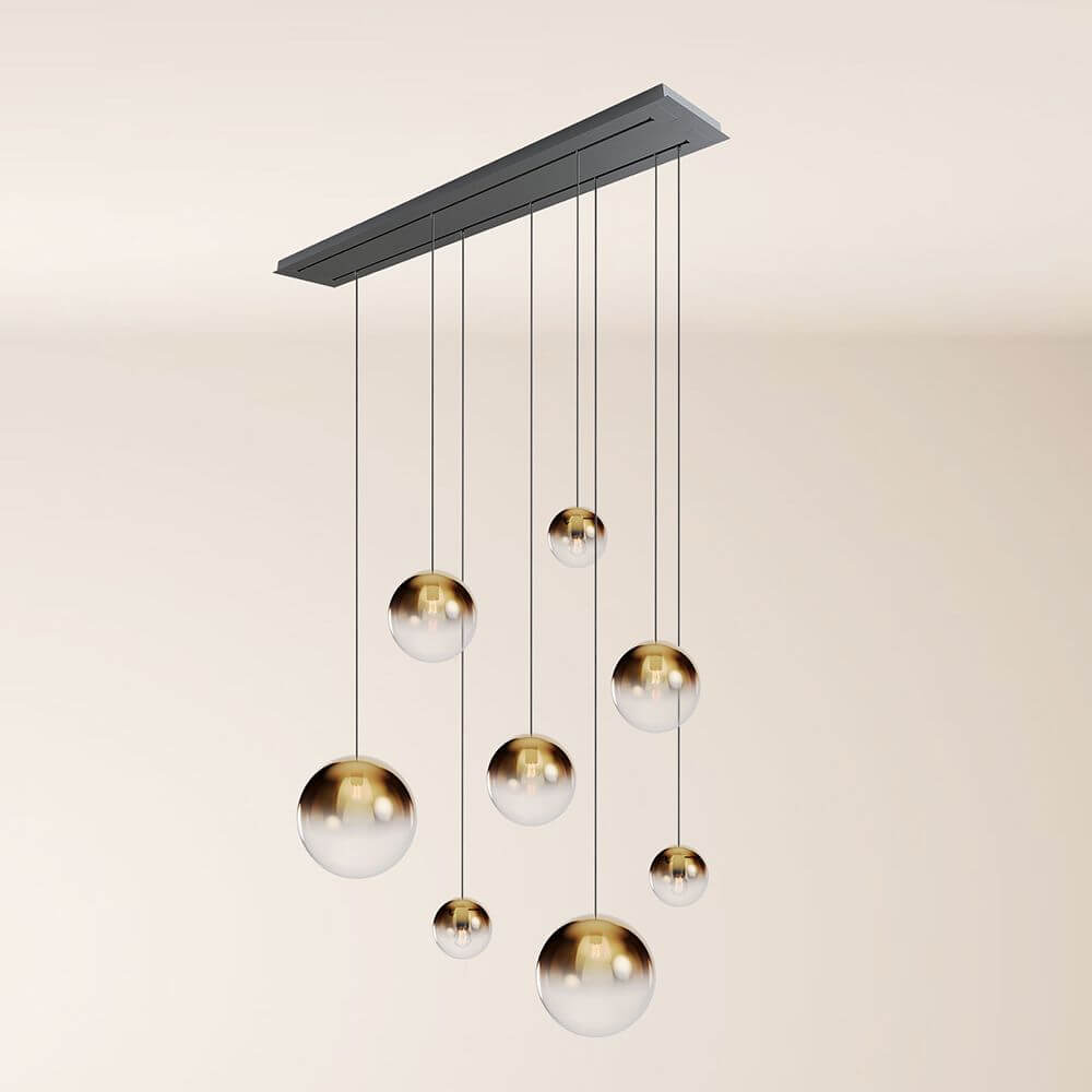 Bello Orb Pendant Lamp | 8-Flame, Customizable Glass Spheres