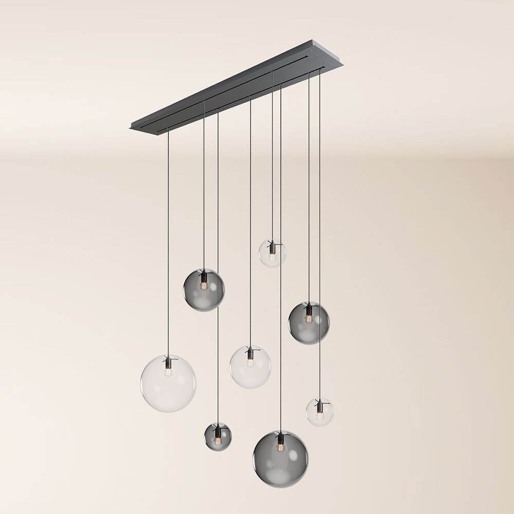 Bello Orb Pendant Lamp | 8-Flame, Customizable Glass Spheres