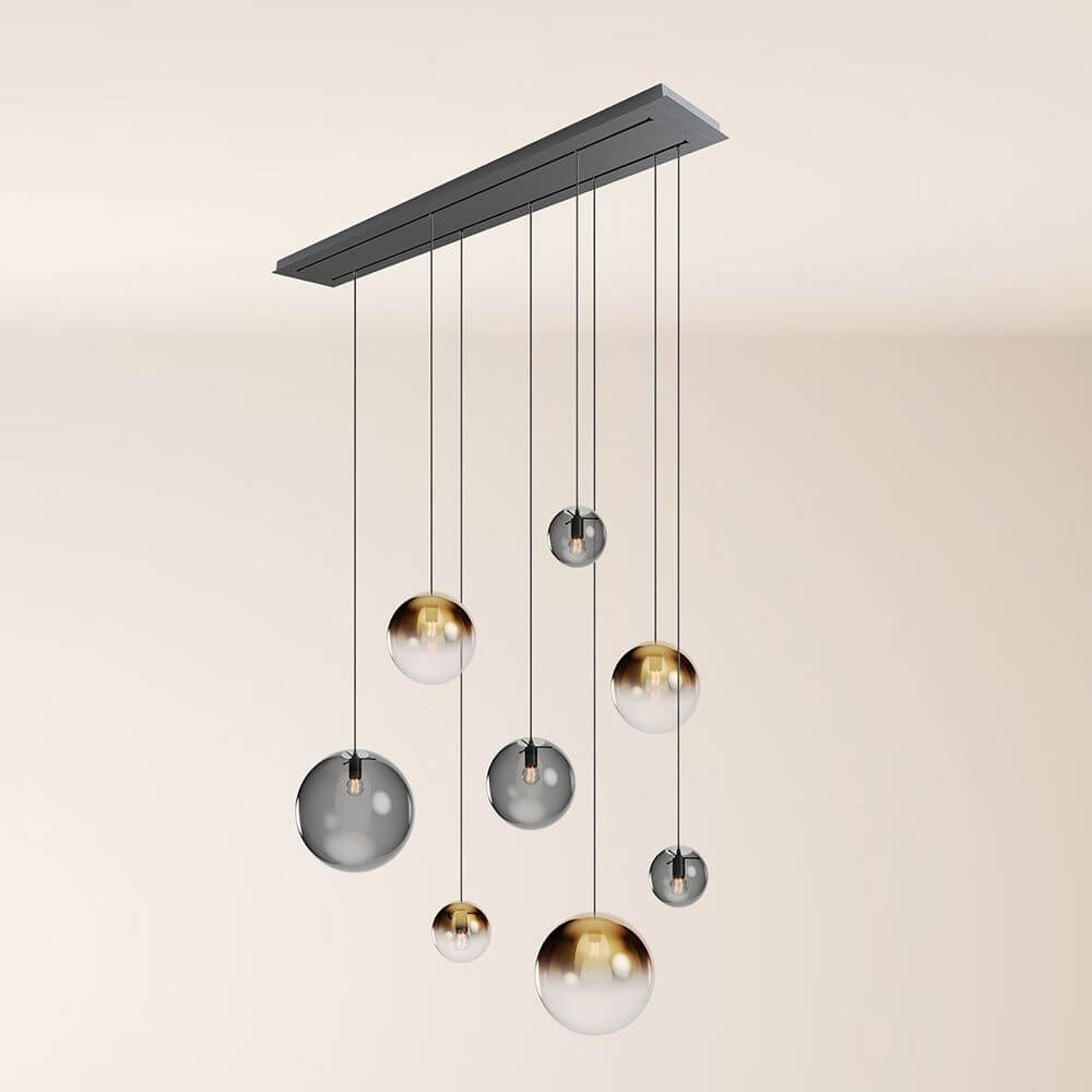 Bello Orb Pendant Lamp | 8-Flame, Customizable Glass Spheres