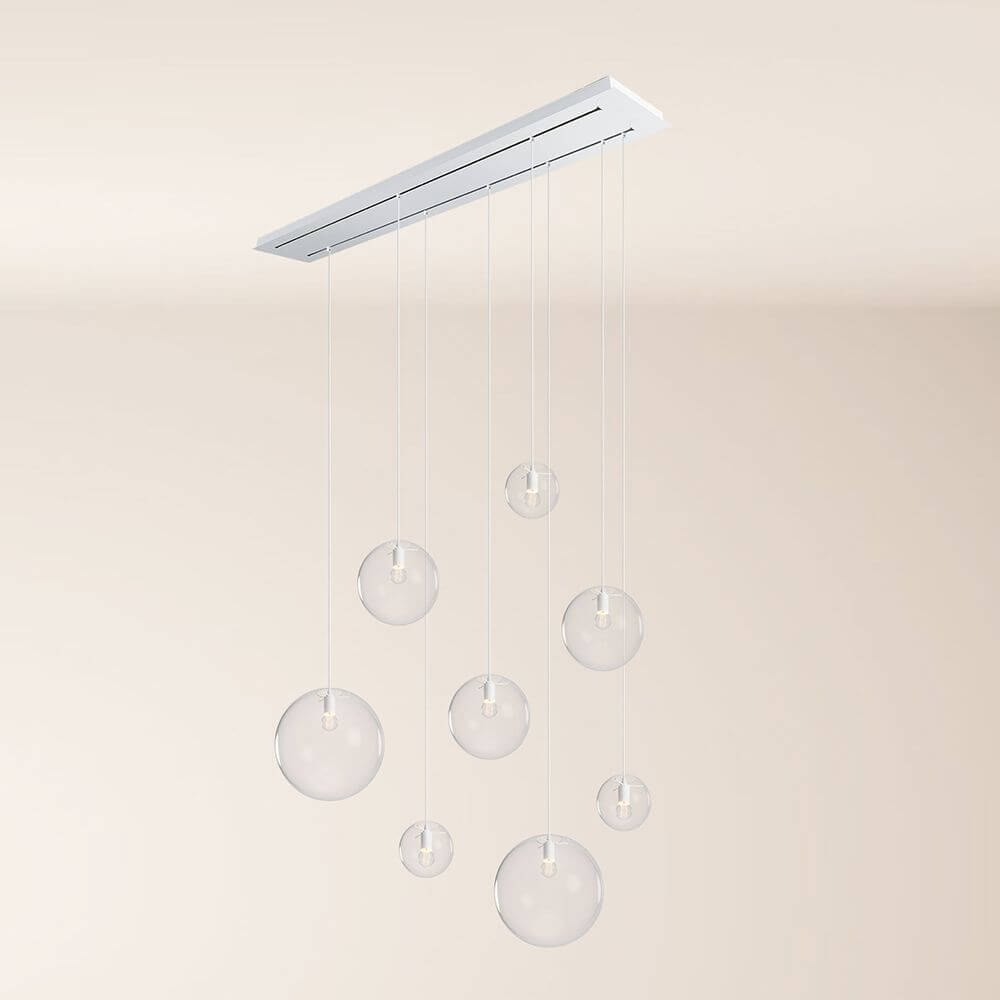 Bello Orb Pendant Lamp | 8-Flame, Customizable Glass Spheres
