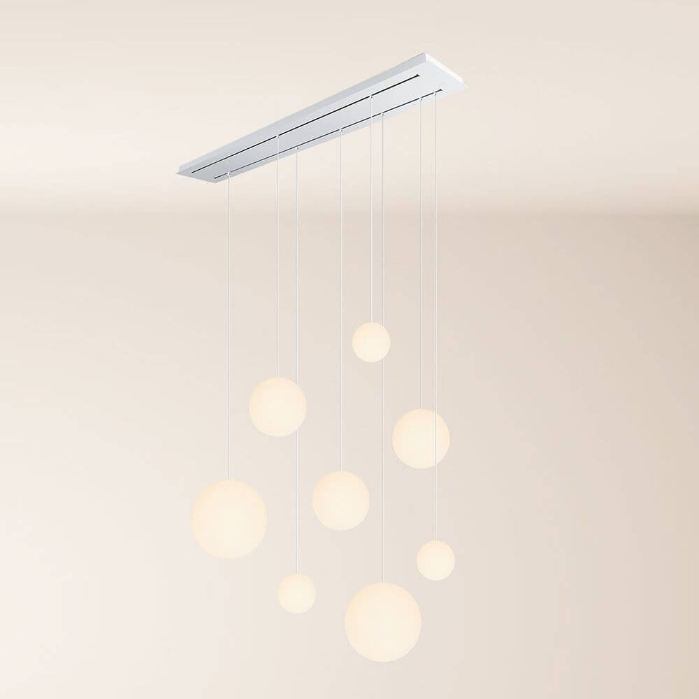 Bello Orb Pendant Lamp | 8-Flame, Customizable Glass Spheres