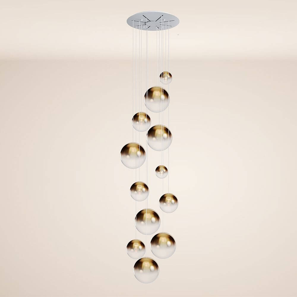 Bello Orb Pendant Light | 12-Flame, Customizable Glass Spheres