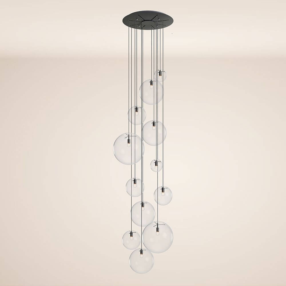 Bello Orb Pendant Light | 12-Flame, Customizable Glass Spheres