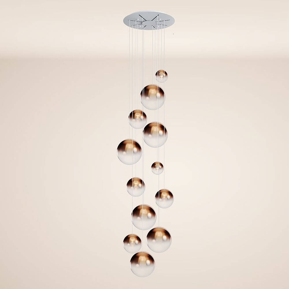 Bello Orb Pendant Light | 12-Flame, Customizable Glass Spheres