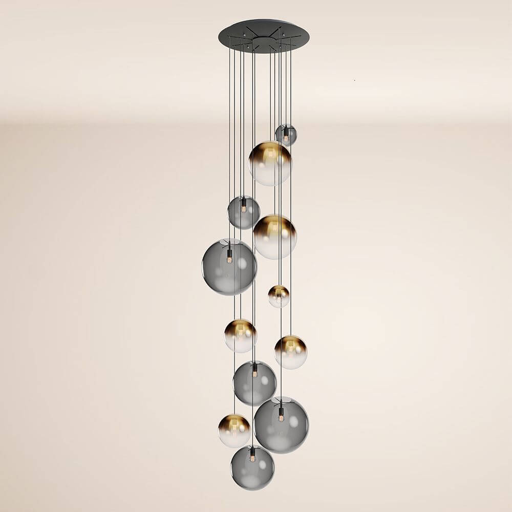 Bello Orb Pendant Light | 12-Flame, Customizable Glass Spheres